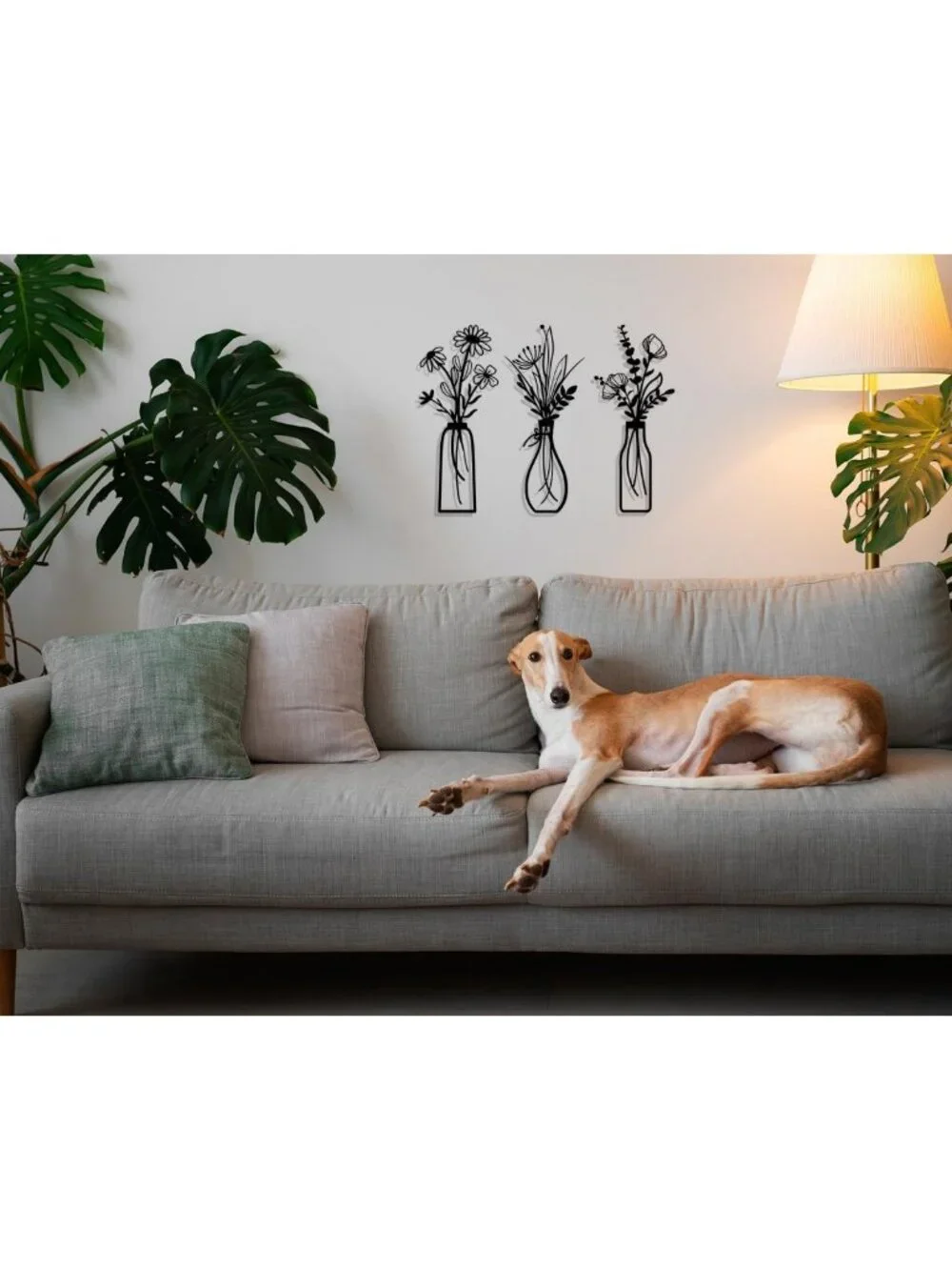 3-Piece Metal Flower Wall Art Set - Rustic Farmhouse Decor for Living Room